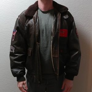 Vintage Leather Bomber Jacket!